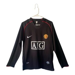 Nike Manchester United Black Jersey with Red Details NWOT
